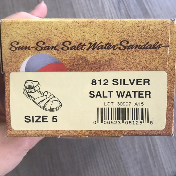 Brand new in box Silver Sun-San Salt water sandals - Picture 4 of 4